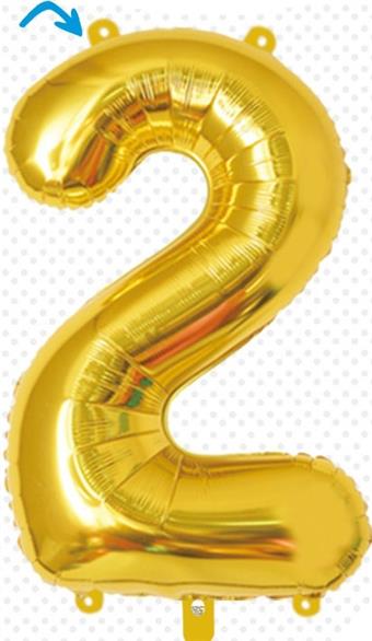 16 inch digital letter independent packaging "2" balloon   ITEM NO.： W022845