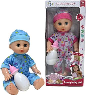 14 inch Blinking Boy Doll (with 12 sound IC for drinking, urinating, bottle)   ITEM NO.： W040020