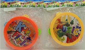Solid color universal bell drum percussion instrument, children's hand drum, early childhood education, children's cartoon bell drum, infant toys   ITEM NO.： W022397