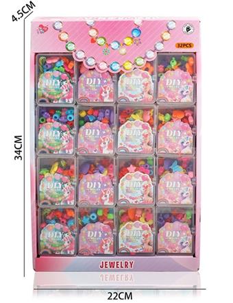 Unicorn Mini Storage Box Macaron Beads 32pcs   ITEM NO.： W034277