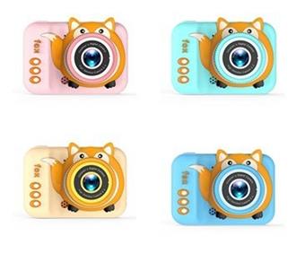 Q3 Fox high-definition single camera silicone shell children's camera simulation cartoon digital camera DSLR high-definition IPS screen 2.0-inch single camera 300000 pixels (including built-in lithium battery)   ITEM NO.： W029199