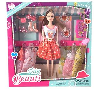 Window box 11.5 inch solid fashion Barbie doll girl outfit+shoe series+hair clip+camera+handbag+earrings+luggage   ITEM NO.： W028264