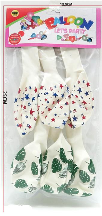 2 styles with 6 patterned balloons   ITEM NO.： W027232