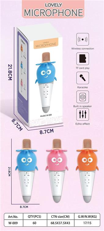 Radish microphone (3-color mixed)   ITEM NO.： W022003