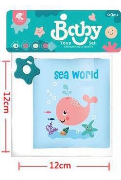 Marine animal teething tape BB whistle cloth book (5 pages, 10 sides)   ITEM NO.： W039256