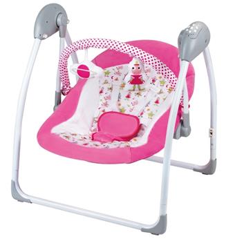 Baby electric music swing with a load-bearing capacity of 9kg. Age standard: 0+foldable/2 levels, back height: 5 levels, speed regulation: 15/30/60 minutes, 3 levels, timed   ITEM NO.： W019424