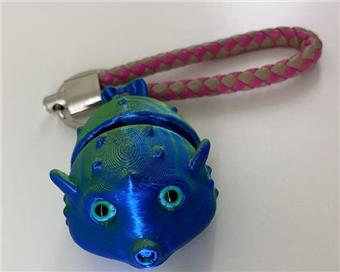6CM Pufferfish Keychain Leather Rope Ring   ITEM NO.： W025520