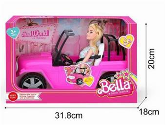 Off road sports car one person women's set (pink) with lights, music bag, 3 AG13 capsules   ITEM NO.： W022709