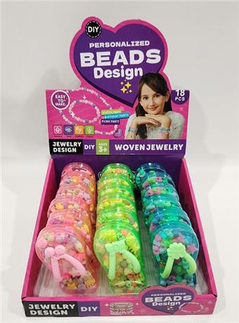 DIY bead (macaron) set of 18 pieces   ITEM NO.： W034325