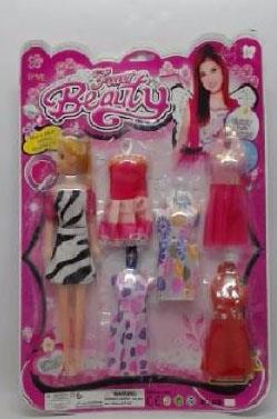 Pai Er Ke Er/Pearl Kurhn/DIY 11 inch Barbie with 5 pieces of clothing 11 inch Barbie piece set playing puzzle toy gift toy set candy toy accessory doll   ITEM NO.： W028866