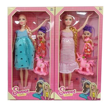 11.5-inch solid body and handmade fashion dress, pregnant Barbie with 3-inch size and rocking horse accessories, mixed in 2 styles   ITEM NO.： W033265