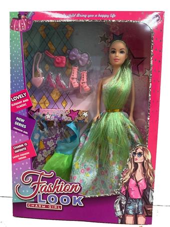 Window box 11.5 inch solid length ponytail evening dress Barbie doll girl outfit+shoe series+camera+hair clip+handbag   ITEM NO.： W028275