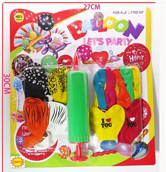 20 balloons mixed+1 pump   ITEM NO.： W027665