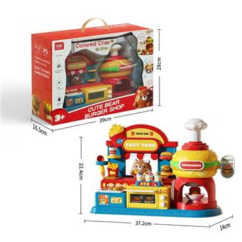 Cute Bear Burger Deli DIY Clay Set Candy Set   ITEM NO.： W024353