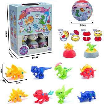 Cartoon Dinosaur Miniature Scene Twist Egg   ITEM NO.： W036460