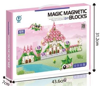 124PCS puzzle magnetic building blocks (Magic Mountain Villa)   ITEM NO.： W024367
