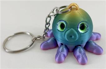 5CM Cute Octopus Keychain Silver Ring   ITEM NO.： W025445