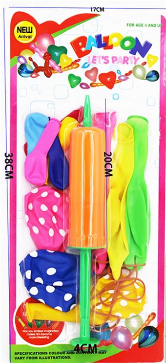 3 mixed 20 balloons+1 pump   ITEM NO.： W027198