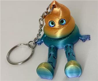 7CM fecal keychain silver ring   ITEM NO.： W025478