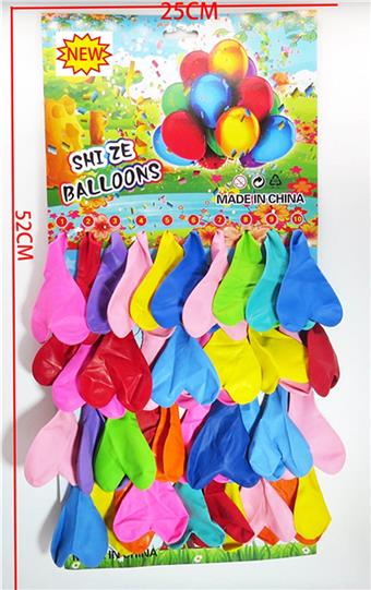 40 heart-shaped balloons mixed together   ITEM NO.： W027677