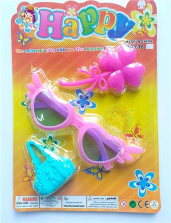 Pearl Kurhn/Plastic Glasses Plastic Bags Lotus Hat Children's Glasses 4-Leaf Comb Toy Accessories Doll Accessories 3.5-inch Kelly Jewelry PVC Suction Board Toys Playhouse Toys Candy Toys Gift Toys   ITEM NO.： W028878