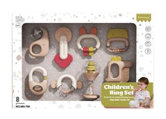 Baby teething gear (8pcs). Early childhood grip can chew on teething gear   ITEM NO.： W037329