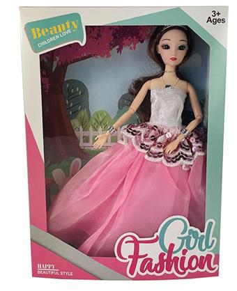 New 11.5-inch solid body wedding dress with 3D real eyes and long hair Barbie with necklace and wristband accessories   ITEM NO.： W033495