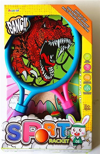 Tyrannosaurus Rex PET film egg shaped racket for outdoor sports   ITEM NO.： W037919