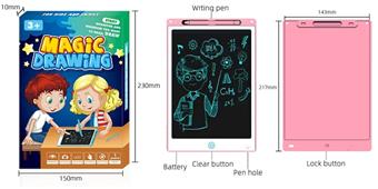 Pink 8.5-inch monochrome screen LCD writing board, drawing board with screen lock   ITEM NO.： W056963
