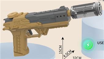 Electric Water Gun (Rechargeable) with Flashing Fire Light (Gun Pack Electric/1 3.7V Single Cylindrical Battery/1 USB) for Summer Water Battle, New Product for E-commerce Cross border   ITEM NO.： W066605