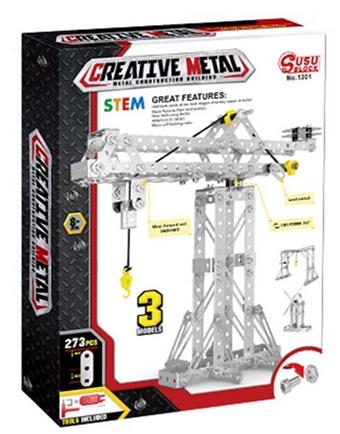 Metal Building Blocks Metal Assembly Building Blocks Tower Crane 26CM * 273PCS   ITEM NO.： W042533