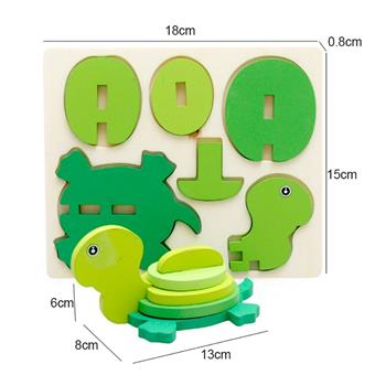 Wooden 3D animal turtle puzzle puzzle puzzle toy   ITEM NO.： W049487