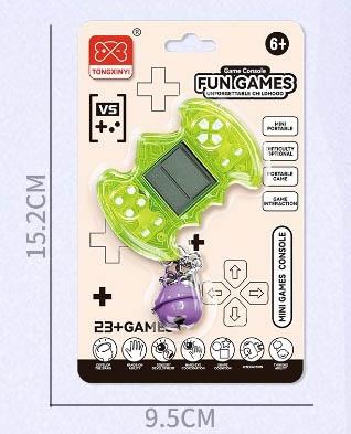 Bat shaped Mini Puzzle Tetris Game Machine Keychain Bell Pendant (18PCS Single Price) (CPC) (GCC)   ITEM NO.： W049110