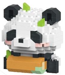 167PCS Panda low-priced impulse version of climbing wooden stakes - micro particle building blocks   ITEM NO.： W044740