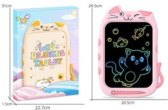 10 inch cartoon folding ear cat color screen LCD electronic writing board drawing board graffiti drawing board handwriting board (CR2025 power pack * 1)   ITEM NO.： W056488