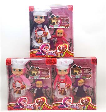10 inch empty body with music IC chef Martha doll with chef hat+apron+6 inch empty body Martha doll 3 mixed styles   ITEM NO.： W062962