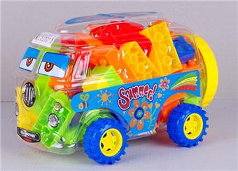 Vintage school bus multi-color mixed weighing 250g (approximately 35-45PCS)   ITEM NO.： W045450
