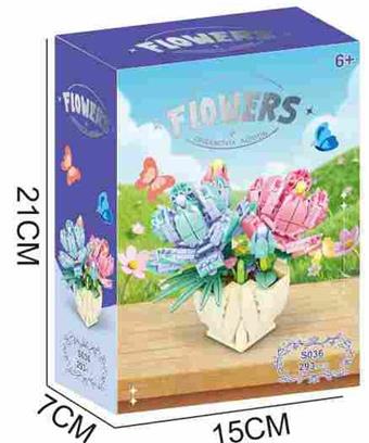 Bear Boy Potted Plants 293PCS - Flower Series   ITEM NO.： W060009