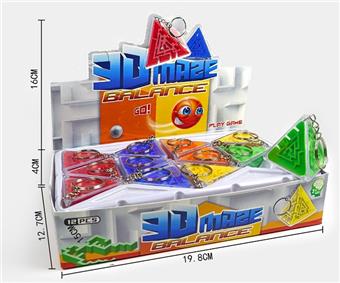 Triangle ball maze with keychain   ITEM NO.： W048538