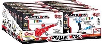 Metal Building Blocks Metal Assembled Building Blocks 4 Mixed Display Boxes 16 pieces   ITEM NO.： W042535