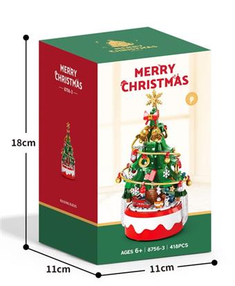 Red and Green Christmas Tree Music Box Light Edition 418PCS Low Price Impulse Edition   ITEM NO.： W044805