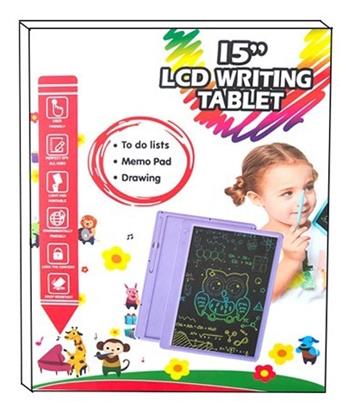 15 inch horizontal color screen LCD electronic writing board drawing board graffiti drawing board handwriting board (CR2032 power pack * 1) monochrome clear installation   ITEM NO.： W056510