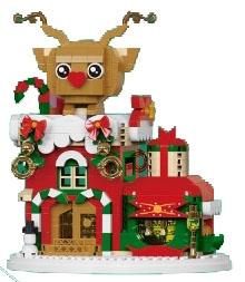 Christmas reindeer hut 766PCS lighting version - micro particle building blocks   ITEM NO.： W044647