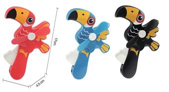 Big mouthed bird hand pressure fan with rotating pen knife (12pcs/box)   ITEM NO.： W042202