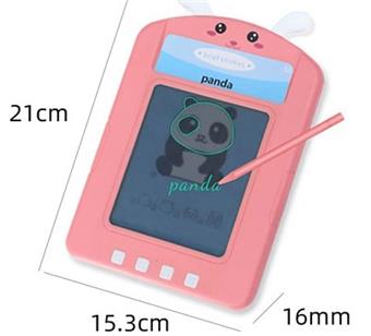 English IC-50 card pink bunny style imitation painting LCD LCD handwriting board puzzle early education card machine 2-in-1 (3.7V lithium battery pack)   ITEM NO.： W056498