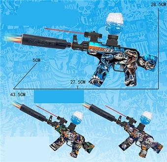 AK47 Dinosaur/Gollum Head Graffiti Electric Colorful Night Light Muffler Dual purpose Water Bullet Gun (7-8MM)   ITEM NO.： W063605