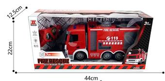1: 24/7 remote control lighting 2.4G frequency water cannon sprinkler fire truck   ITEM NO.： W060599