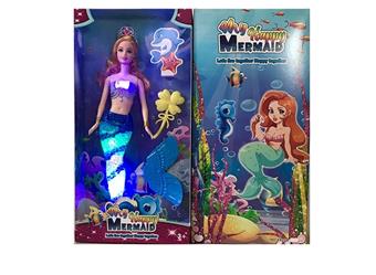 Disney 14 inch physical mermaid Barbie with lights, music, crown, comb combination, tail   ITEM NO.： W055481