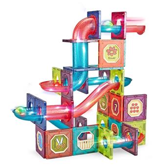 7.5CM track flash ball magnetic building blocks 83PCS   ITEM NO.： W046536