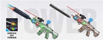 Large hand integrated M416 watercolor graffiti electric with spray plus colorful luminous silencer/black silencer dual-use water bullet gun (7-8MM) with infrared ray, colorful flow sensor light, protective glasses, 7.4V lithium battery, charging line, 3 EVA, water bullet bottle, a bag of dry water bullet, 3 mixed models   ITEM NO.： W064001